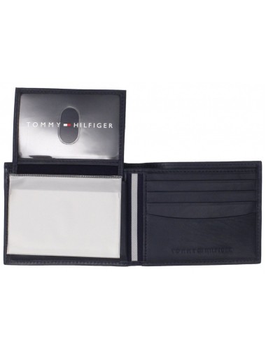Tommy Hilfiger Men's Leather Cambridge Passcase Wallet with Removable Card Holder - Navy